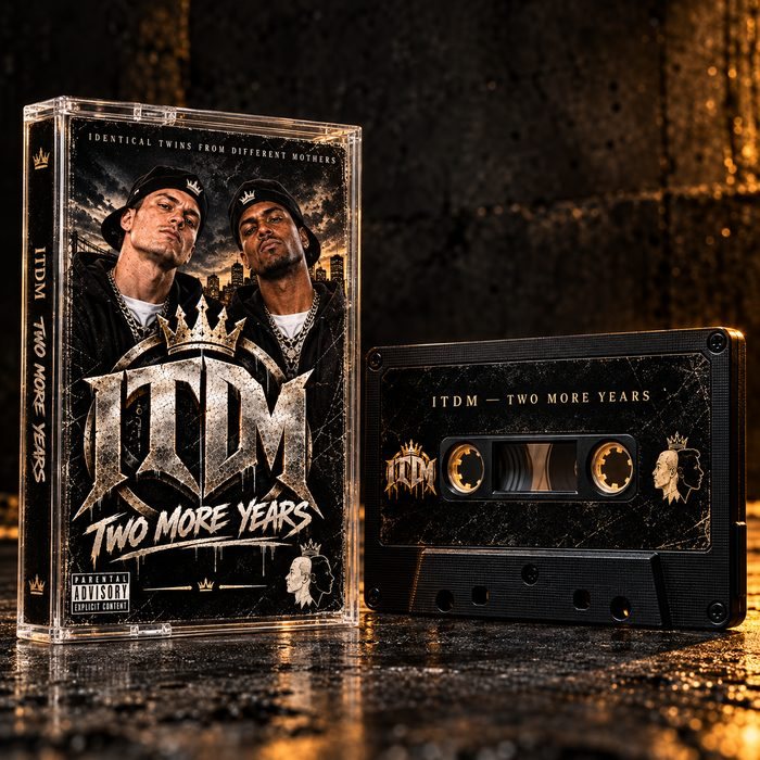 Two More Years cassette tape with the album cover J-card
