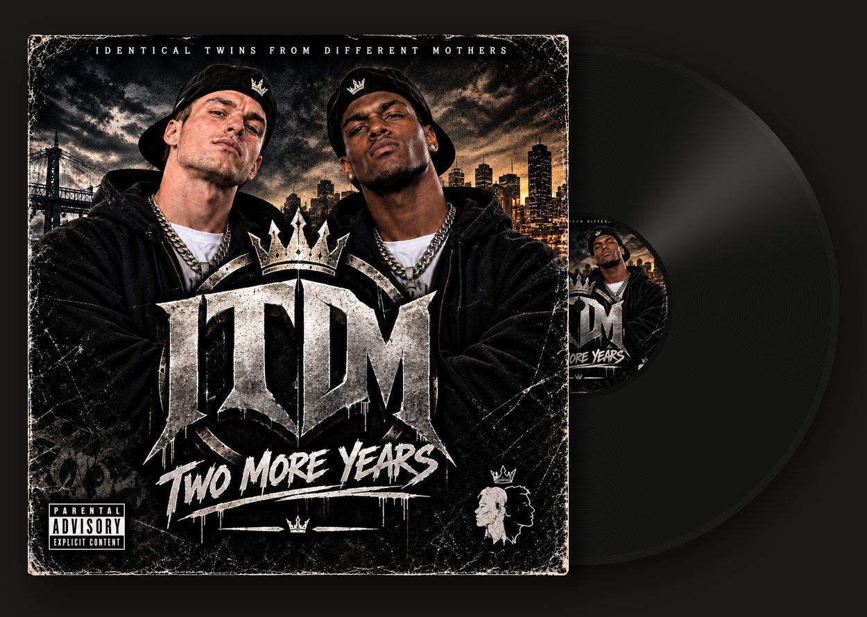 Two More Years on 12-inch vinyl, record sliding out of the sleeve